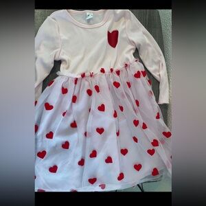 Pink Dress with Red Heart Accents